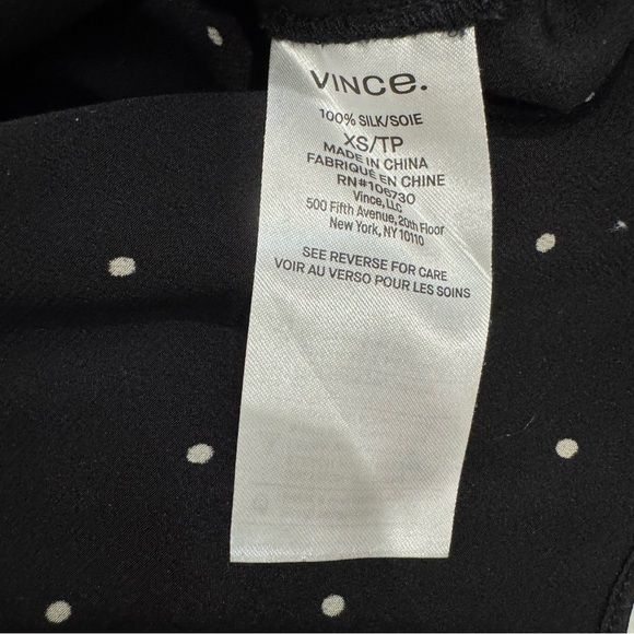 Vince Black Blouse with White Dots quiet luxury - Picture 8 of 8